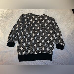 Vintage Black and White Polka Dot Blouse Size 16 JoHanna York by Joan Davis